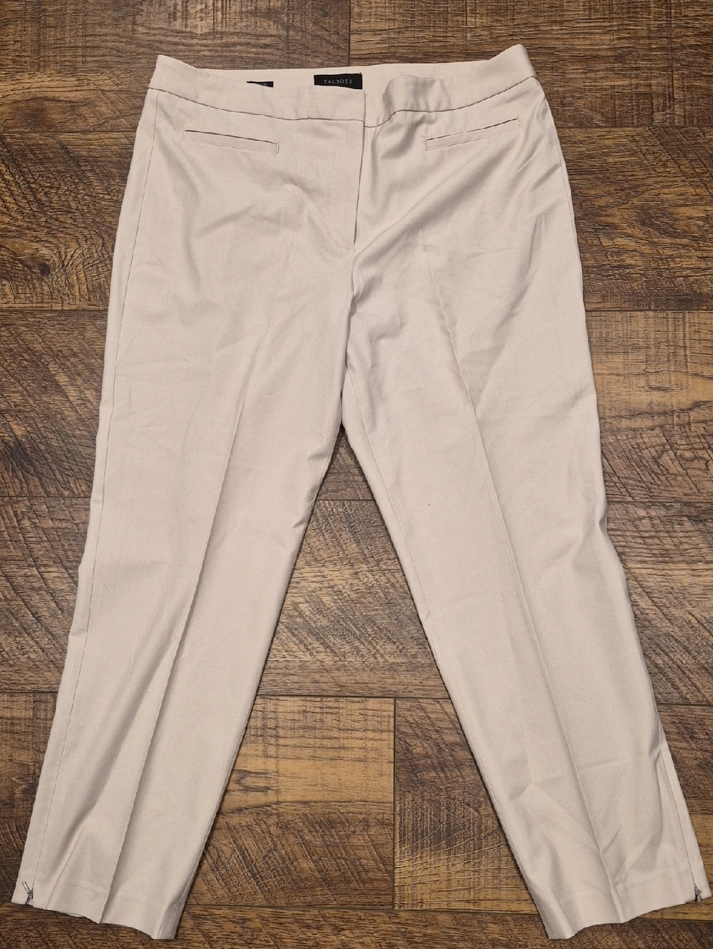Womens Talbots Oat Color Heritage Twill Ankle Pants Size 16